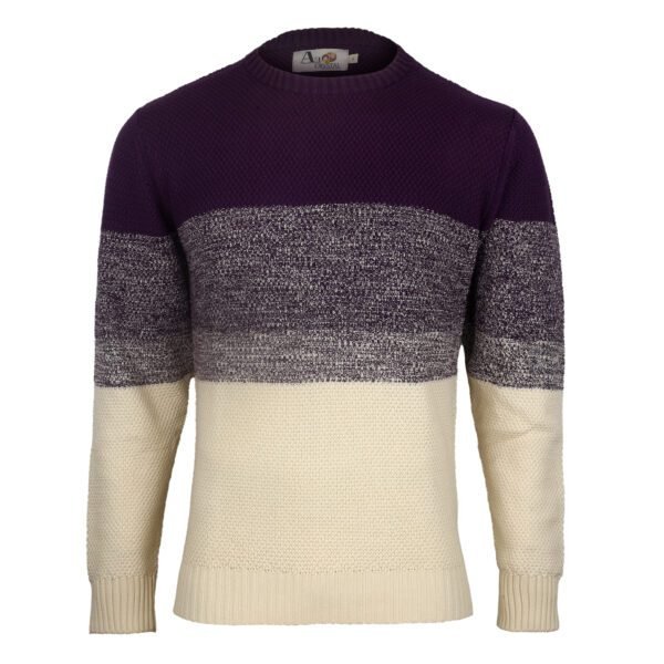 Contemporary Cotton Colorblock Sweater For Men - Asl Crystal - Image 3