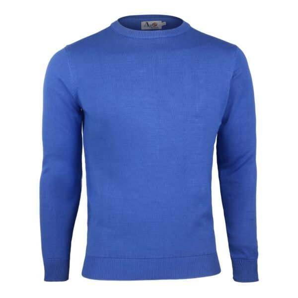 Classic Blue Men's Crew Neck Sweater - Asl Crystal - Image 2