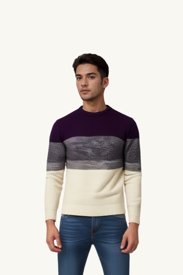 Contemporary Cotton Colorblock Sweater For Men - Asl Crystal