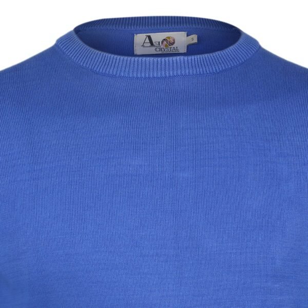 Classic Blue Men's Crew Neck Sweater - Asl Crystal - Image 5