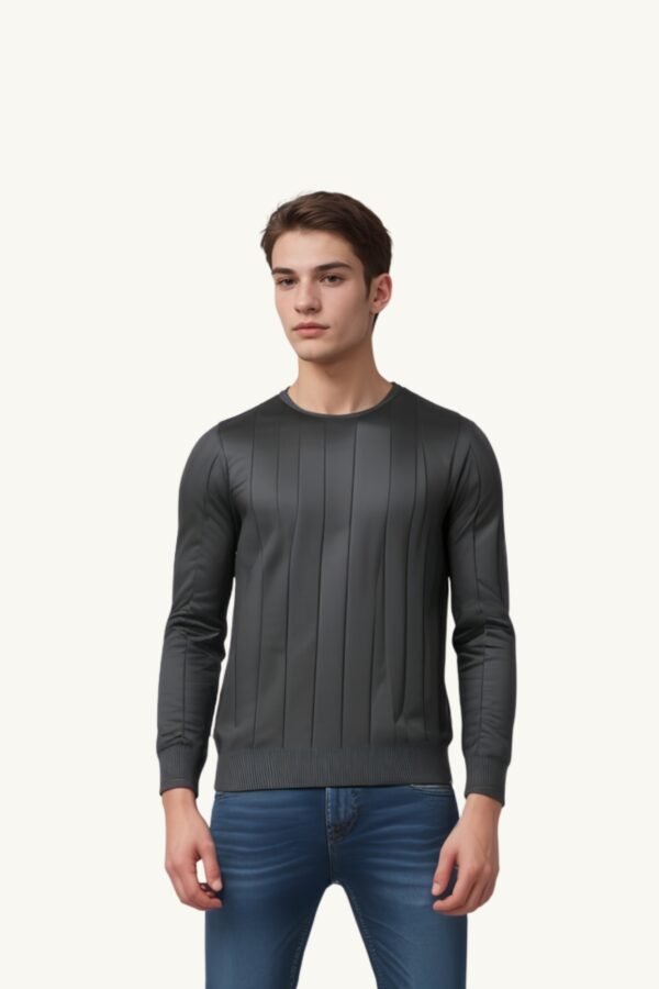 Asl Crystal Men's Classic Fit Ribbed Knit Sweater